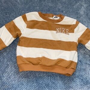 Nike Tan and White Crewneck
